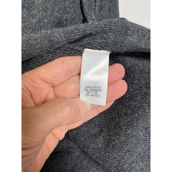 Merona Uni-Sex Cotton Cashmere Half Zip Sweater Small Gray Mock Neck Pullover - Picture 6 of 9